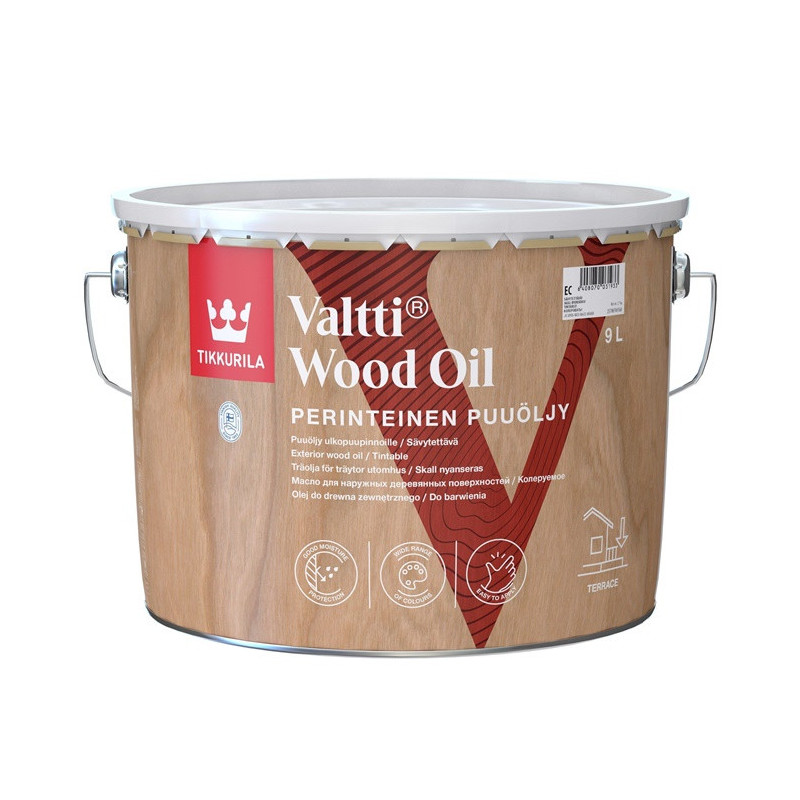 Medienos aliejus Tikkurila Valtti Wood Oil EC, skaidri, 9 l