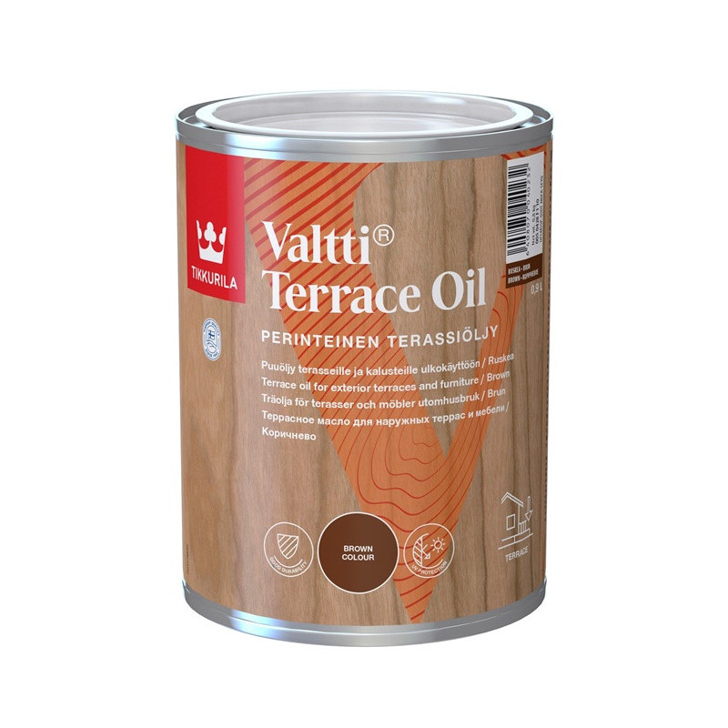 Medienos aliejus Tikkurila Valtti Terrace Oil, ruda, 0.9 l