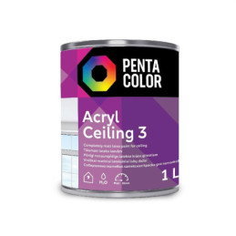 Dispersiniai dažai Pentacolor Acryl 3, balta, 1 l