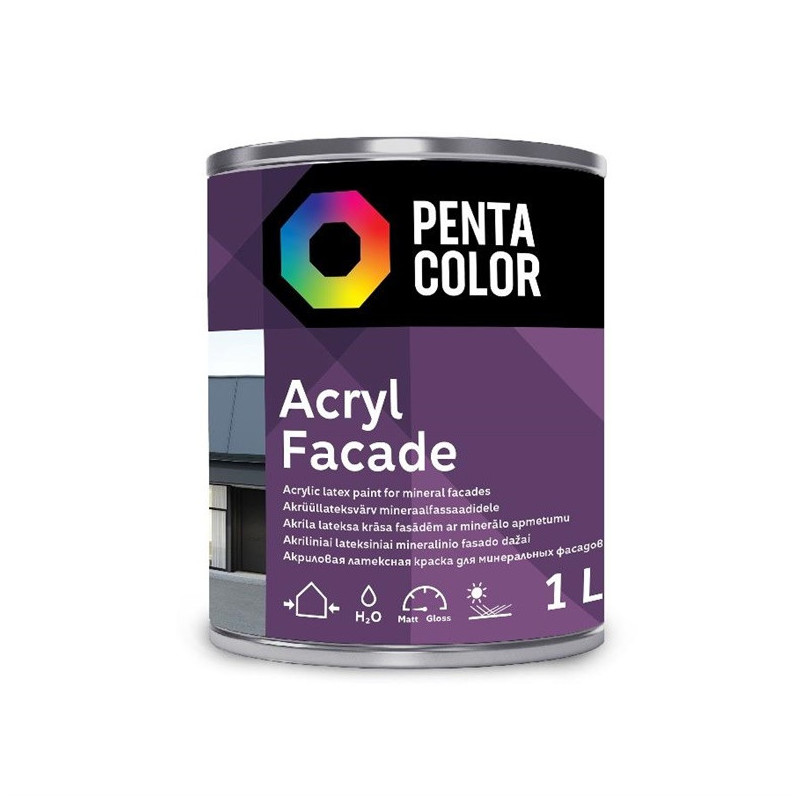 Fasado dažai Pentacolor Acryl Facade, balta, 1 l