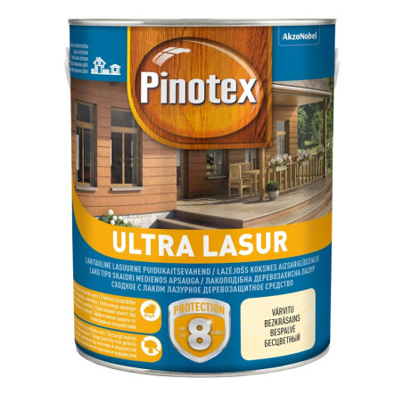 Impregnantas Pinotex Ultra Lasur EU, riešuto spalvos, 3 l