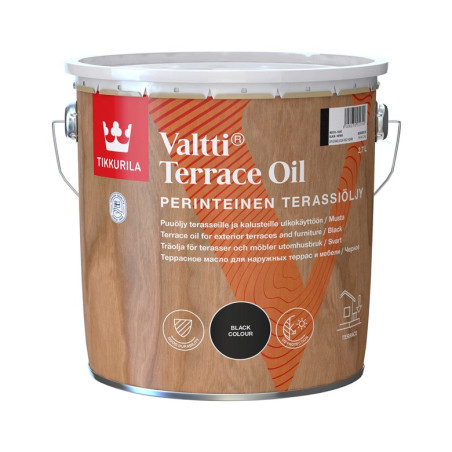 Medienos aliejus Tikkurila Valtti Terrace Oil, juoda, 2.7 l