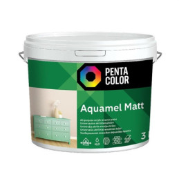 Emaliniai dažai Pentacolor Aquamel, balta, matinis, 3 kg.