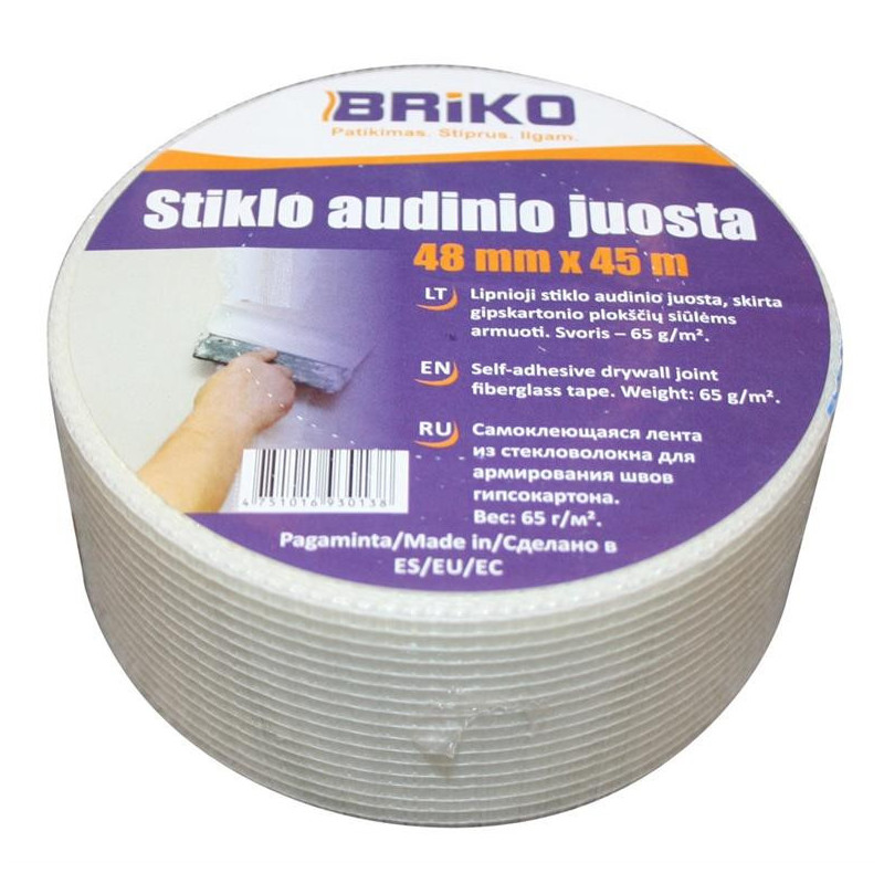 Stiklo audinio juosta Briko, 48 mm x 45 m