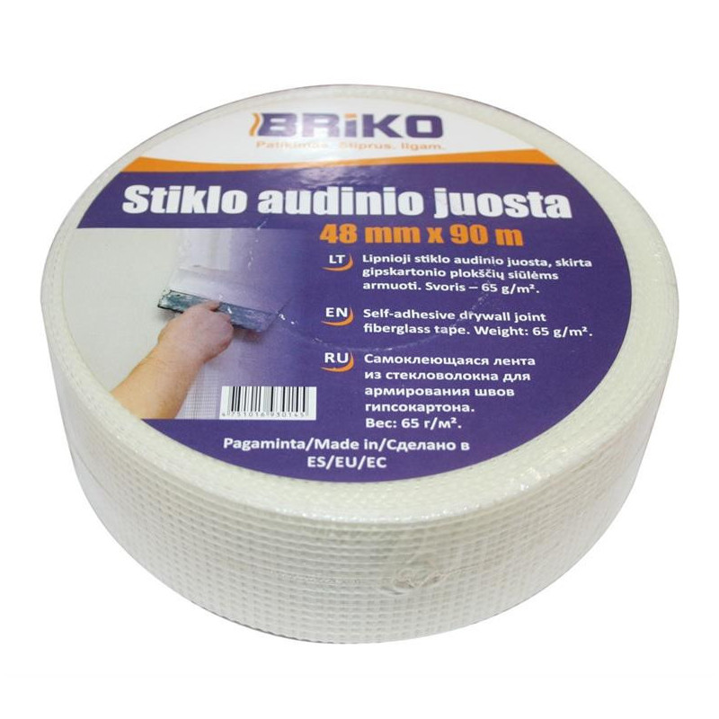 Stiklo audinio juosta Briko, 48 mm x 90 m