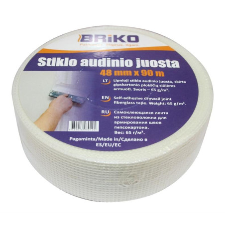 Stiklo audinio juosta Briko, 48 mm x 90 m