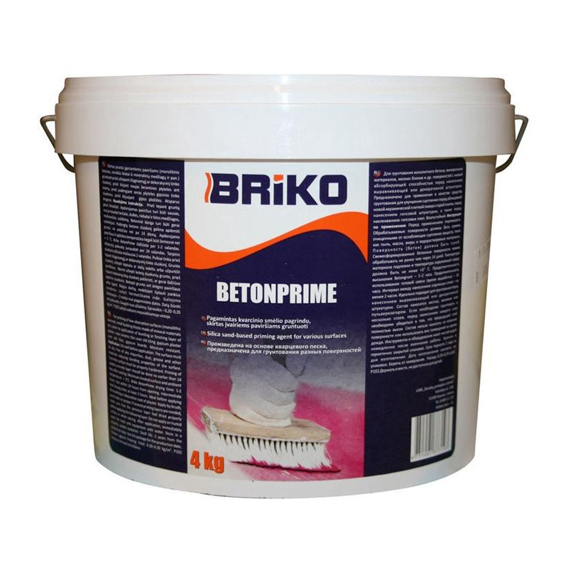 Neįgeriančių paviršių gruntas Briko Betonprime, 4 kg