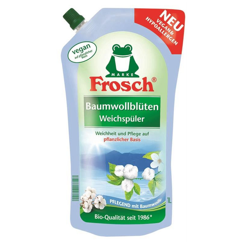 Skalbinių minkštiklis Frosch, medvilnės žiedų kvapo, 1 l