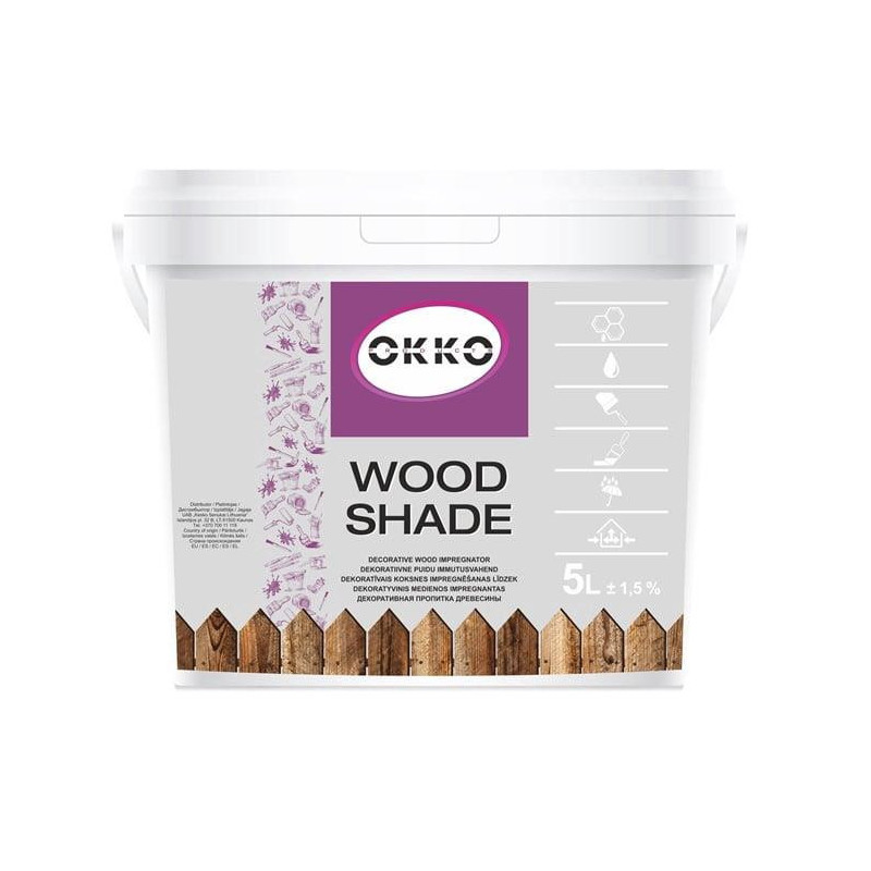 Impregnantas Okko Wood Shade, raudono kedro spalvos, 5 l