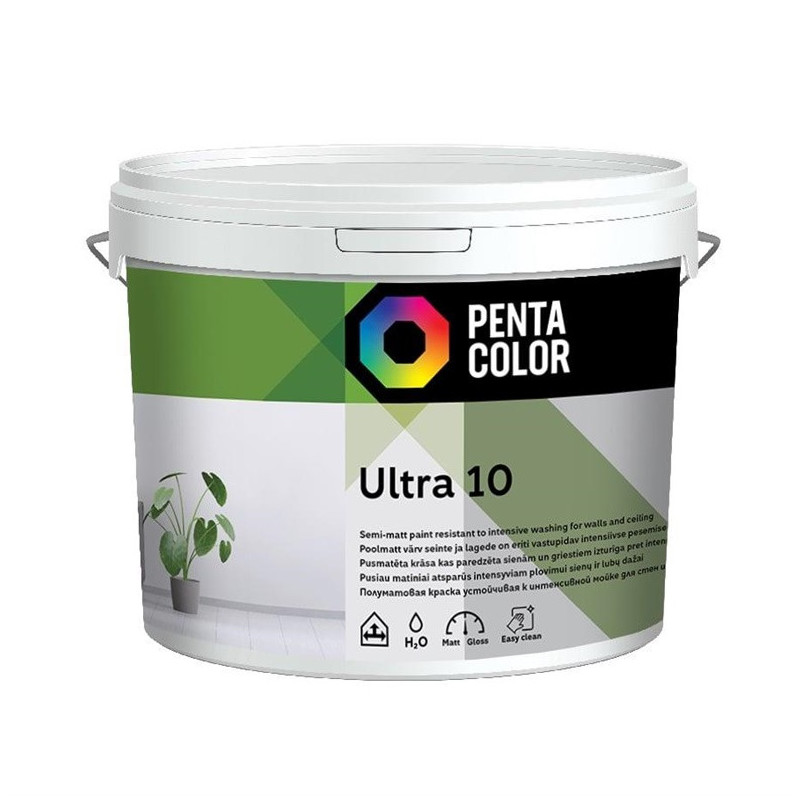 Dispersiniai dažai Pentacolor Ultra 10, balta, 10 l