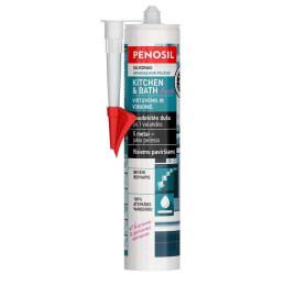 Neutralus hermetikas Penosil Kitchen&Bath, 310ml baltas