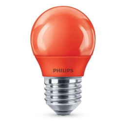 LED lemputė PHILIPS, P45, E27, 7 W, 470 lm, 2700 K, raudona