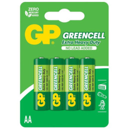 Elementai GP GREENCELL AA/R06, 1,5V, 4 vnt.