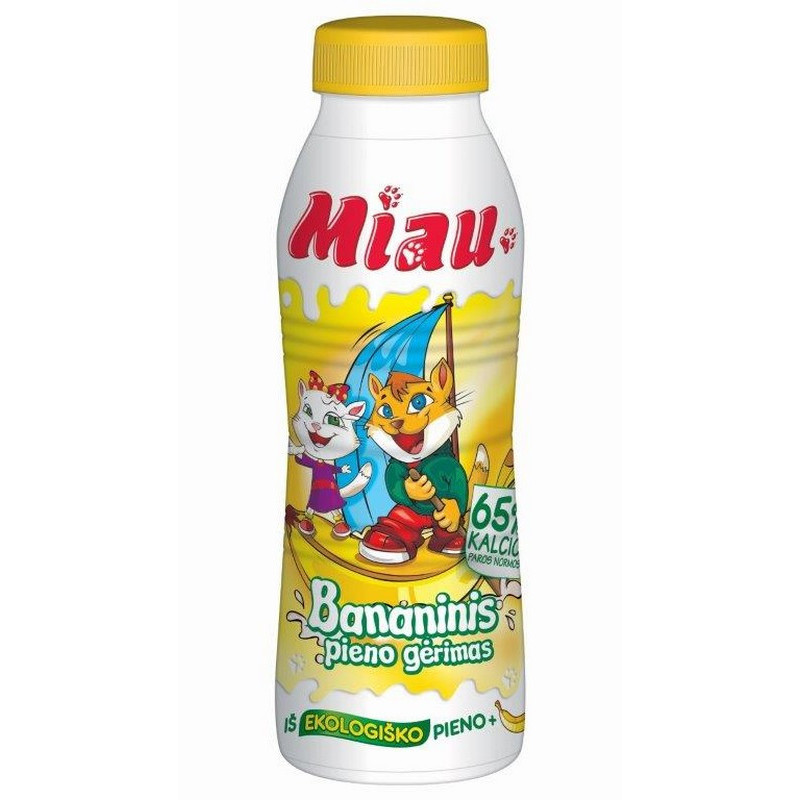 Pieno gėrimas MIAU, bananinis, pl. but., 2,3% rieb., 450 ml