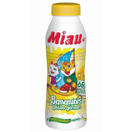 Pieno gėrimas MIAU, bananinis, pl. but., 2,3% rieb., 450 ml