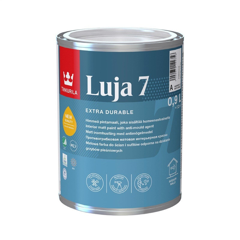 Sienų dažai Tikkurila Luja 7, balta, 0.9 l