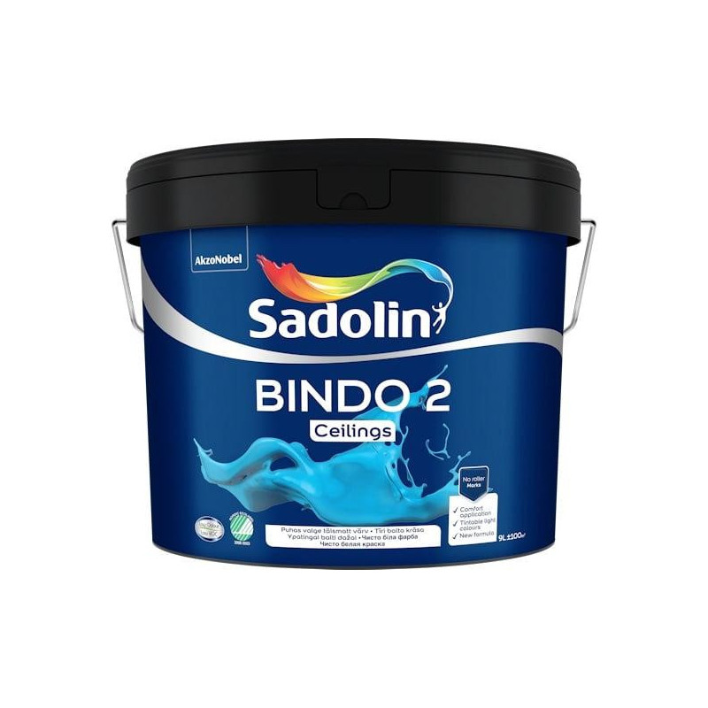 Dažai Sadolin Bindo 2 BW, balta, 9 l