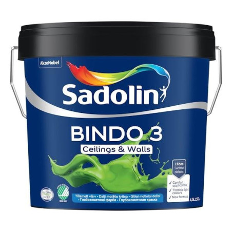 Dažai Sadolin Bindo 3 BW, balta, 4.5 l