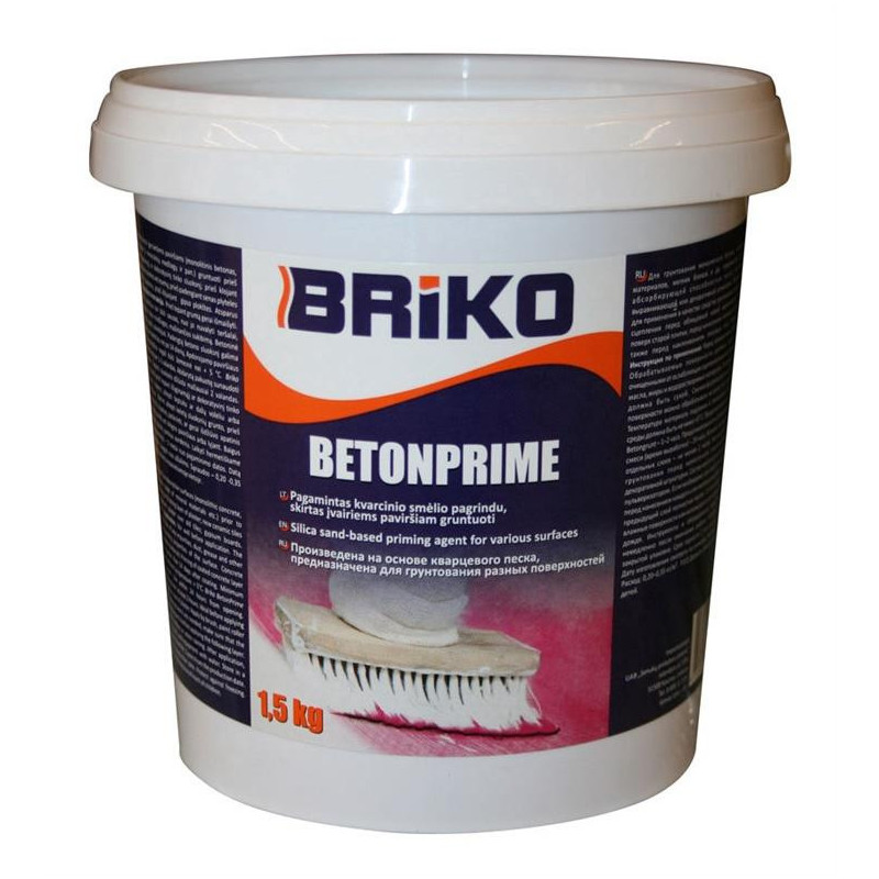 Neįgeriančių paviršių gruntas Briko Betonprime, 1,5 kg