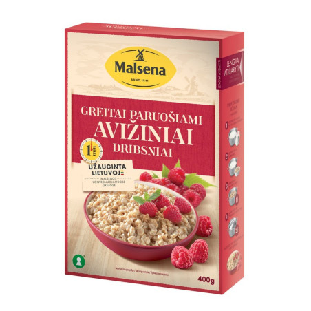 Greitai paruošiami avižiniai dribsniai MALSENA, 1 min, 400 g