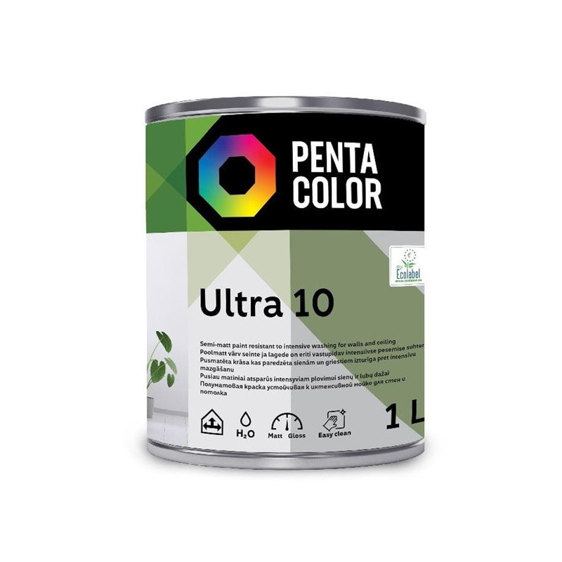 Dispersiniai dažai Pentacolor Ultra 10, balti 1 l