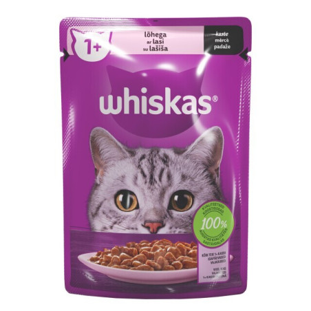 Konservuotas kačių ėdalas WHISKAS lašišos sk., 85 g