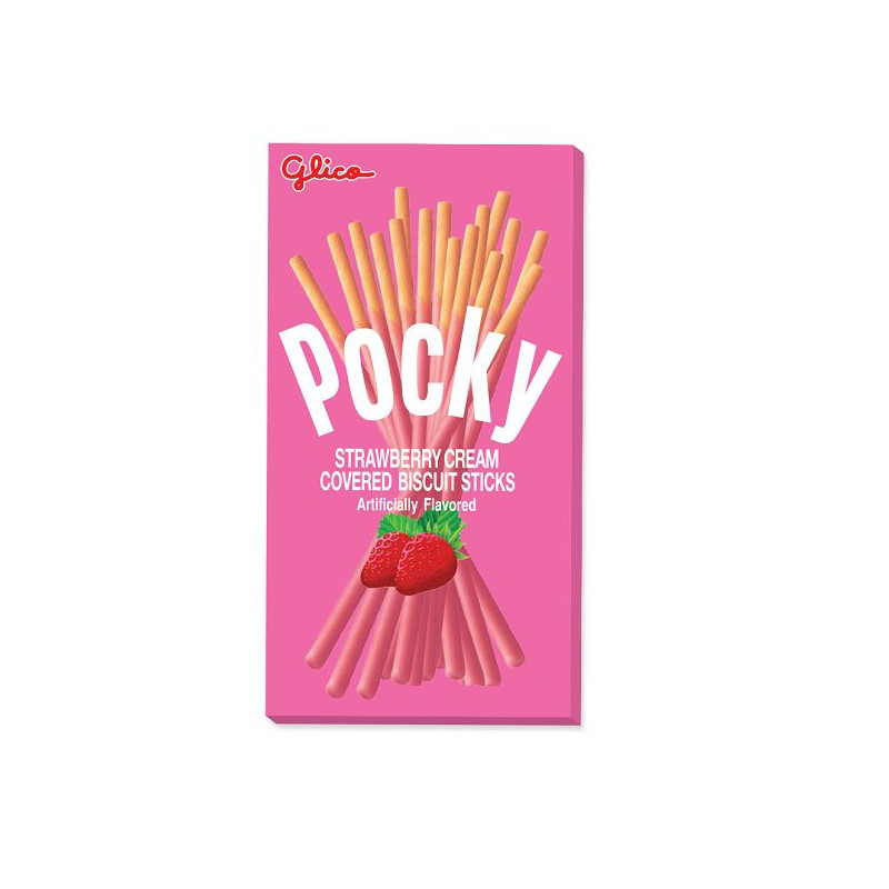 Lazdelės POCKY STRAWBERRY, 45 g