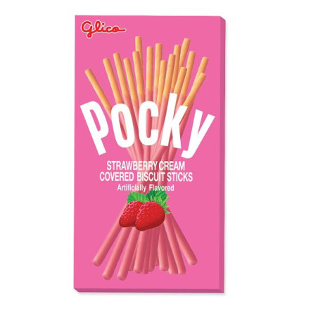 Lazdelės POCKY STRAWBERRY, 45 g