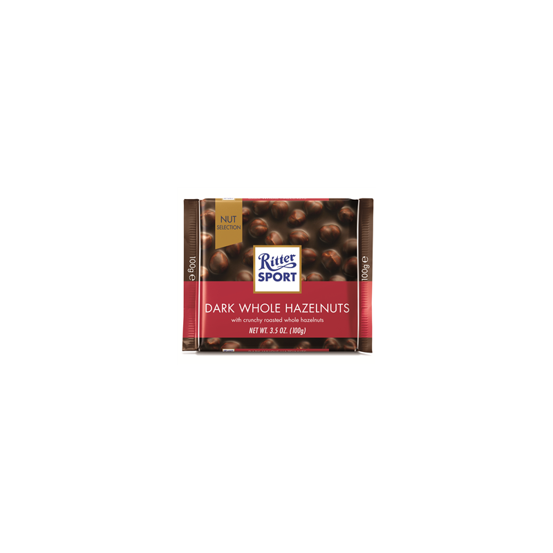 Juodasis šokoladas su neskaldytais riešutais RITTER SPORT, 100 g