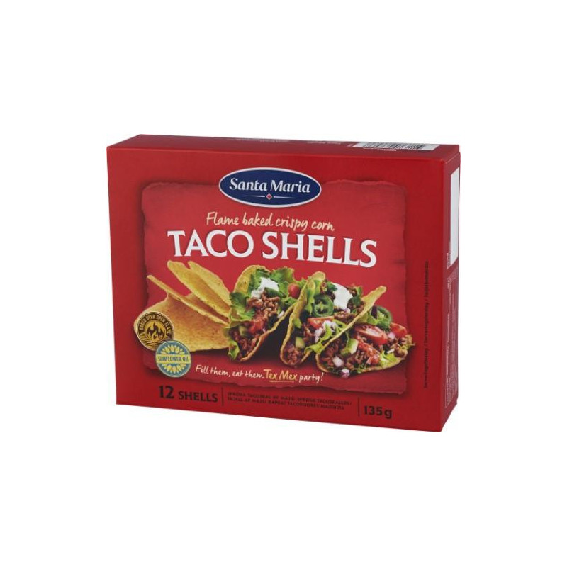 Kukurūzų krepšeliai SANTA MARIA Tex Mex Taco shells, 125 g