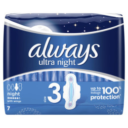 Higieniniai paketai "Always Ultra Night", 7 vnt.