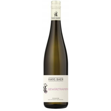 Vynas HANS BAER, GEWURZTRAMINER, baltas, sausas, 10.5 %, 0.75 l