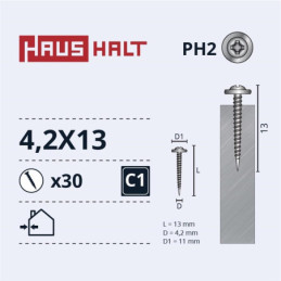 Savisriegiai Haushalt, DIN 14566, 4,2 x 13 mm, 30 vnt.