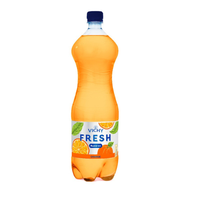 Gazuotas gaivusis gėrimas VICHY FRESH BUBBLES ORANGE, 1,5 l