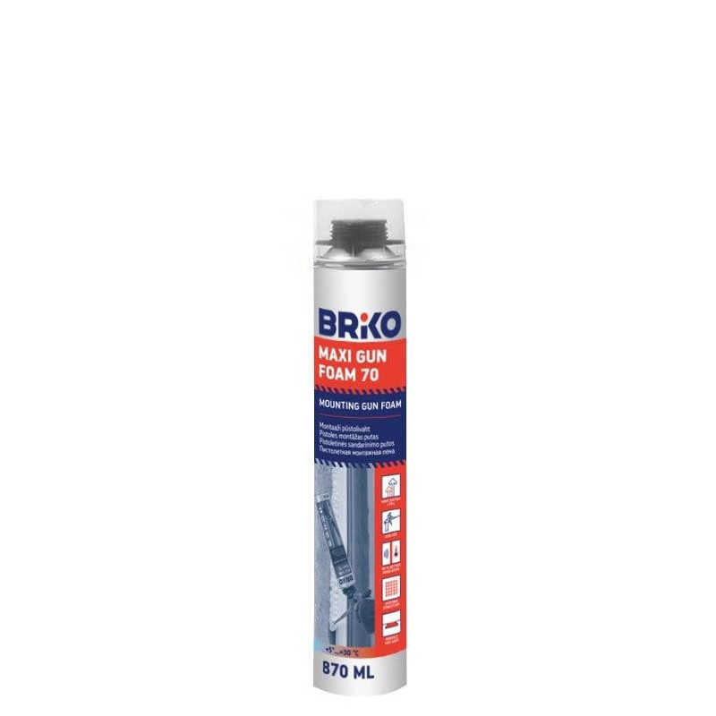 Vasarinės sandarinimo putos Briko Maxi Gun Foam, 870 ml