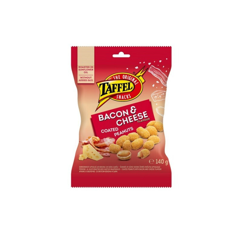 Sūdyti riešutai TAFFEL  BACON & CHEESE, 140 g