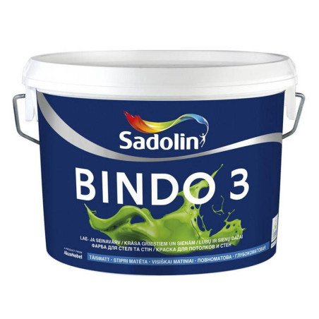 Dažai Sadolin Bindo 3 W0/BW, balti, 2.5 l