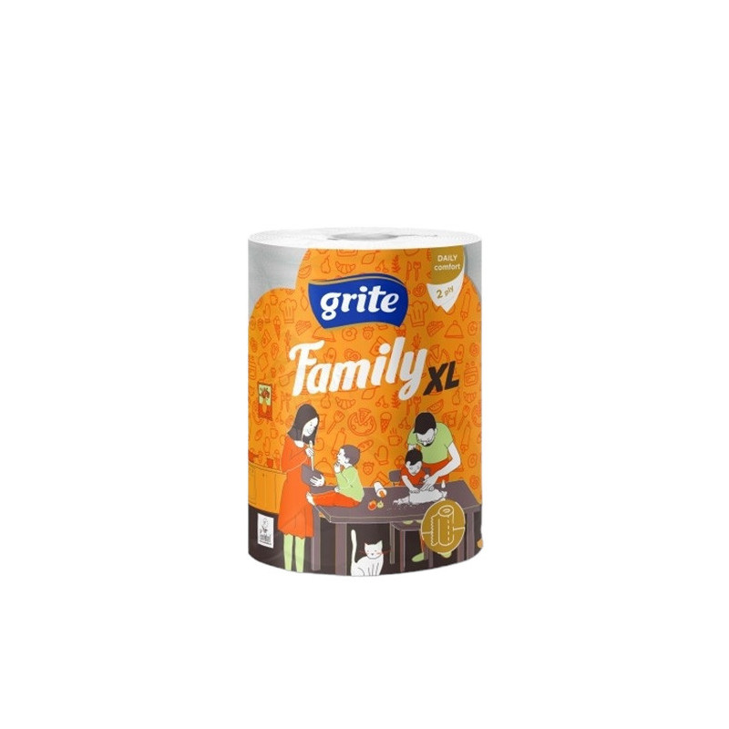 Popieriniai rankšluosčiai GRITE FAMILY XL, 2 sl., 1 vnt.