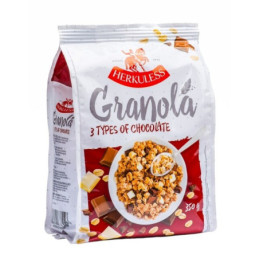 Granola HERCULLES su 3 rūšių šokoladu , 350 g