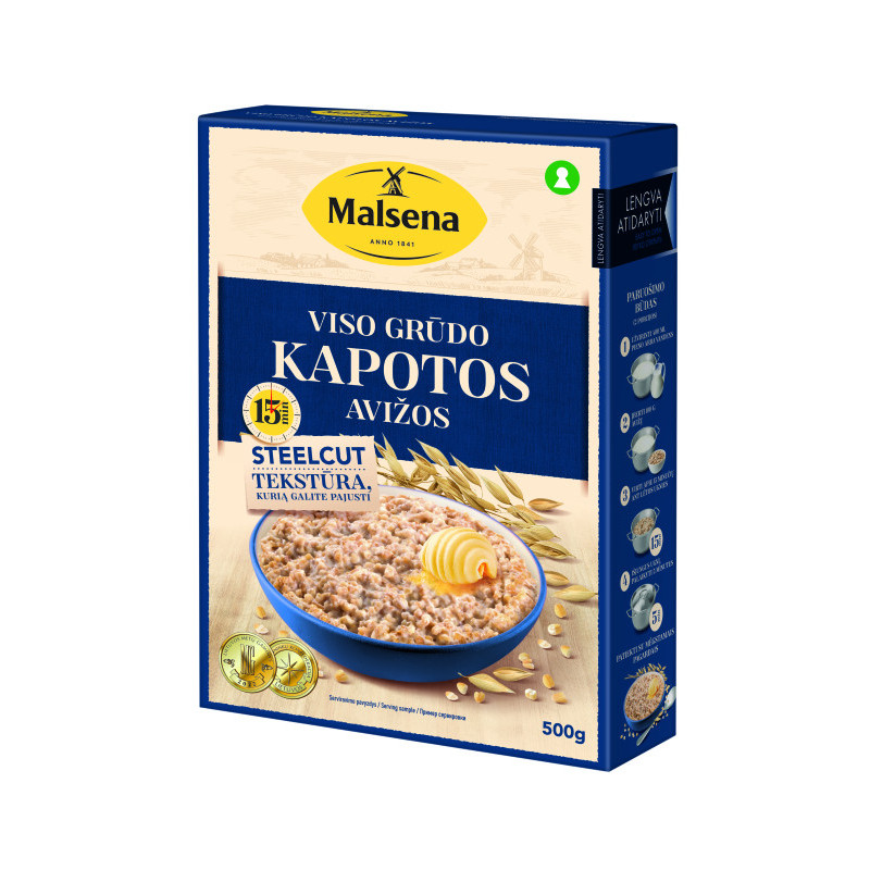 Kapotos avižos MALSENA viso grūdo, 500 g