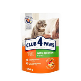 Konservuotas kačių ėdalas CLUB 4 PAWS su vištiena, 100 g