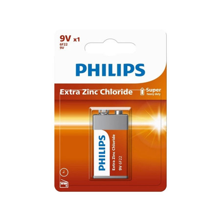 Elementai PHILIPS, 9V, 6R22, 1 vnt