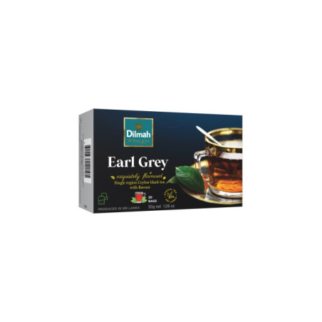 Juodoji arbata DILMAH EARL GREY bergamočių sk., 20 vnt, 30 g