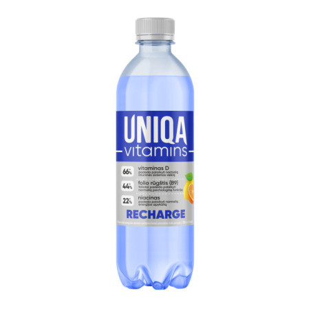 Gaivusis gėrimas UNIQA,VITAMINS RECHARGE, negazuotas, 500 ml