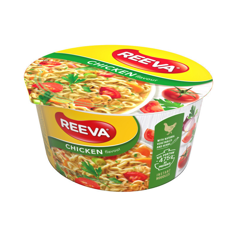 Greitai paruošiami makaronai REEVA vištienos sk., ind., 75 g