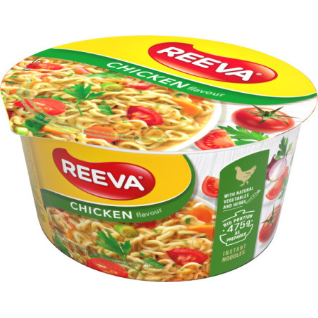 Greitai paruošiami makaronai REEVA vištienos sk., ind., 75 g