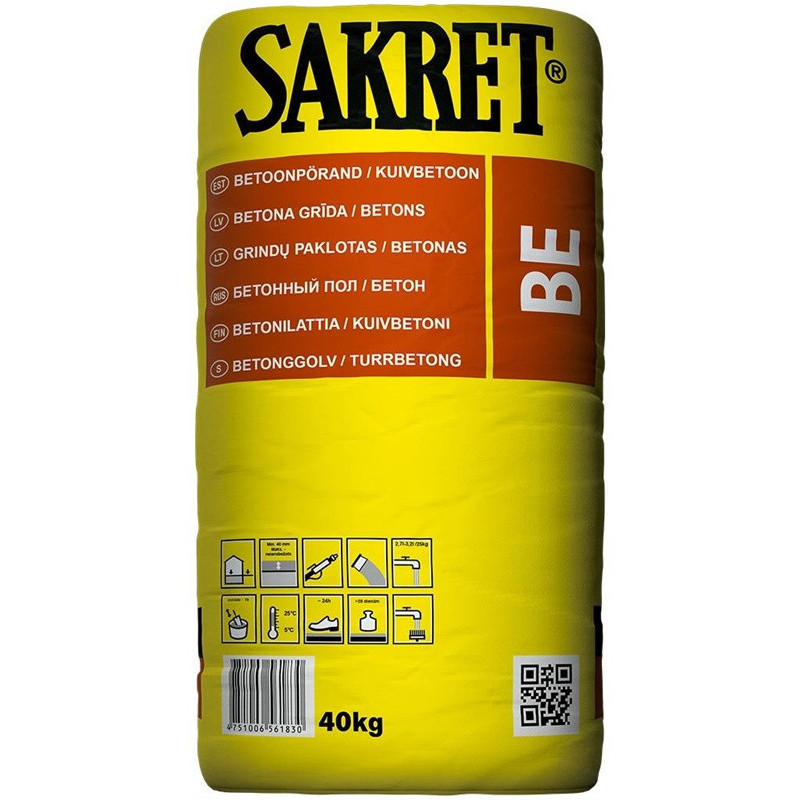 Betonas/paklotas grindims Sakret BE, 40 kg