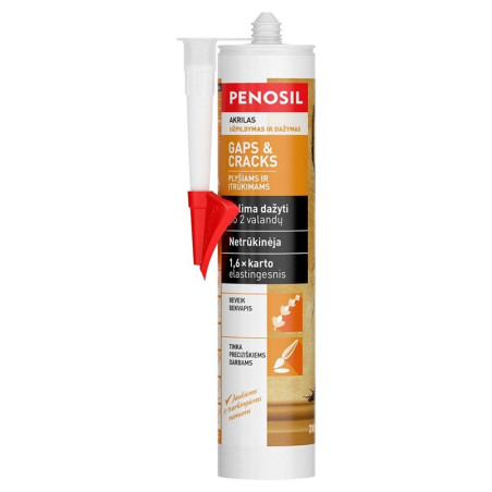 Akrilinis hermetikas Penosil Gaps&Cracks, 310 ml baltas