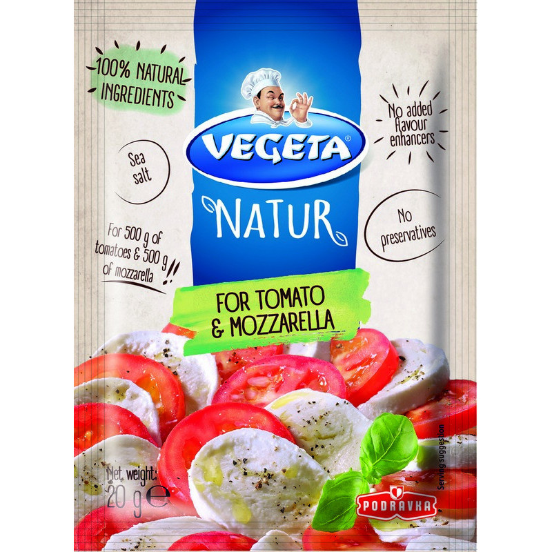 Prieskonių mišinys VEGETA NATUR, TOMATO & MOZZARELLA, 20 g