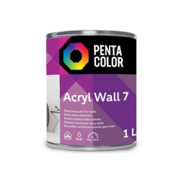 Dispersiniai dažai Pentacolor Acryl 7, balti, 1 l